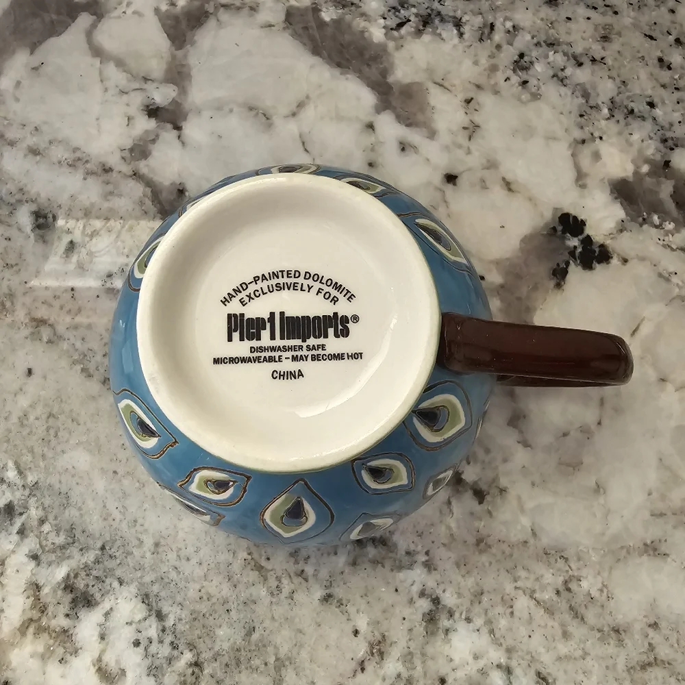 Pier 1 Imports Hand-Painted Coffee Cup Extra Large